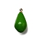Brass Acrylic Pendants, Lead Free & Cadmium Free, Rack Plating, Long-Lasting Plated, Golden, Fruit, 20x9.5x10mm, Hole: 1.8mm