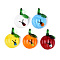 Handmade Lampwork Pendants, Pumpkin with Ladybug, Mixed Color, 40~42x29~30x12~14mm, Hole: 6~7x5~6mm