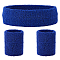 Polyester Elbow Sleeves and Headband, Elbow Brace Protection Covers, Midnight Blue, 169x50x15mm