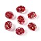 Handmade Foil Glass Beads, Cocklebur, FireBrick, 9~11x9~11x9~10mm, Hole: 1~1.5mm