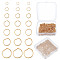1200Pcs 7 Styles 304 Stainless Steel Jump Rings, Open Jump Rings, Real 18K Gold Plated, 3~10x0.4~1mm