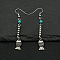 Ethnic Style Alloy Tassel Dangle Earrings, Fish, Silver