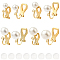 24Pcs 4 Styles 304 Stainless Steel Clip-on Earring Findings with Imitation Pearl Plastic Beaded, with Loops, with 24Pcs Silicone Earring Pads, Golden, 16~19x8.5~9x5~8mm, 6pcs/style