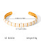 304 Stainless Steel Enamel Cuff Bangles for Women, Real 18K Gold Plated, 1/4 inch(0.71cm), Inner Diameter: 2-3/8 inch(6.06cm)