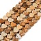 Natural Picture Jasper Beads Strands, Heart, 6x6x3mm, Hole: 1mm, about 69~71pcs/strand, 14.57''~14.96''(37~38cm)