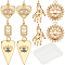 SUNNYCLUE 1 Box 10Pcs 5 Style 18K Gold Plated Brass Charms Evil Eye Charm Hamsa Hand Charms for Jewellery Making Charms 18K Gold Plated Heart Charm Flower Charms Earring Necklace Bracelets Supplies