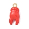 Alloy Enamel Pendants, Golden, Crab Claw, 18x8.5x6mm, Hole: 1.5mm