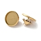 304 Stainless Steel Flat Round Brooch Brooch Base Settings, Ion Plating(IP), Golden, 17.5x10mm, Inner Diameter: 15.5mm
