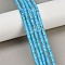 Natural Howlite Beads Strands, Disc, Dyed, Heishi Beads, Cyan, 4~4.5x2~2.5mm, Hole: 0.5~0.7mm, about 172~173pcs/strand, 14.92''~15.20''(37.9~38.6cm)