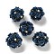 Acrylic Handmade Polymer Clay Rhinestone Beads, Flower Luminous Beads, Glow in the Dark, Marine Blue, 20mm, Hole: 1.8mm