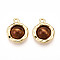Flat Round Alloy Resin Pendants, Imitation Tiger Eye Pendants, Golden, 16x13x5mm, Hole: 1.6mm