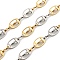 304 Stainless Steel Two Tone Oval Link Chains, Ion Plating(IP), Unwelded, with Spool, Golden & Stainless Steel Color, Link: 14x7.5x4.5mm and 8x2.8x1.5mm, about 16.40 Feet(5m)/Roll