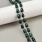 Natural Malachite Beads Strands, Teardrop, 9~10.5x6~7mm, Hole: 0.8mm, about 32pcs/strand, 14.96 inch(38cm)