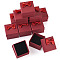 Square Cardboard Paper Ring Gift Storage Boxes, with Bowknot & Black Sponge Inside, Dark Red, 5.15x5.15x4.25cm