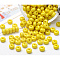 Opaque Acrylic Beads, Flat Round, Yellow, 7x4mm, Hole: 1.6mm, about 70pcs/bag
