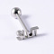 Word SLUT 304 Stainless Steel Straight Barbell 15 Gauge Piercing Tongue Rings for Women Men, Stainless Steel Color, 16mm, Pin: 1.6mm
