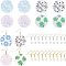 DIY Cellulose Acetate(Resin) Earring Making Kits, Including Flat Round  Pendants, Brass Earring Hooks, Golden & Silver