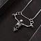 Halloween Alloy Skeleton Pendant 304 Stainless Steel Box Chain Necklaces for Men, Stainless Steel Color, 27.56 inch(70cm)