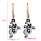 Halloween Theme Alloy Enamel Dangle Earrings, Golden, Ghost, 37x13mm
