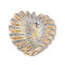 Brass Micro Pave Cubic Zirconia Pendants, Cadmium Free & Lead Free, Heart, Real 18K Gold Plated, 30x31x11mm, Hole: 3x2mm