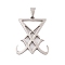Non-Tarnish 304 Stainless Steel Pendants, Sigil of Lucifer Charm, Stainless Steel Color, 36.5x30x2.5mm, Hole: 9.5x5mm