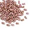 Picasso Glass Seed Beads, Round Hole, Peanut, Dark Salmon, 6x3~3.5x3mm, Hole: 1.1mm, 110pcs/set