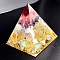 Orgonite Pyramid Resin Energy Generators, Reiki Natural Mixed Gemstone Chips Inside for Home Office Desk Decoration, 60x60mm