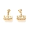 Brass Pendants, for Valentine's Day, Long-Lasting Plated, Hammer with Word Love, Real 18K Gold Plated, 15.5x13x4.5mm, Hole: 2mm