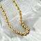Rack Plating Brass Ball Chain Necklaces for Women, Long-Lasting Plated, Lead Free & Cadmium Free, Real 18K Gold Plated, 16.54 inch(42cm), bead: 8mm