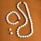 Natural Golden Silk Jade Round Beaded Necklaces & Beaded Bracelets & Dangle Earrings Sets, 18.70~19.69 inch(475~500mm)