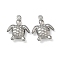 304 Stainless Steel Charms, Turtle, 17.5x14.5x4.5mm, Hole: 1mm