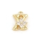 Brass Micro Pave Clear Cubic Zirconia Charms, Long-Lasting Plated, Rack Plating, Cadmium Free & Lead Free, Real 18K Gold Plated, Letter X Charms, 10x8x3.5mm, hole: 1.2mm