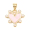 Brass Enamel Pendants, Food Charms, Golden, Heart, 15x16x3mm, Hole: 5mm