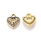 Tibetan Style Alloy Charms, Lead Free and Cadmium Free, Heart, Antique Golden, 14x12x3mm, Hole: 1.5mm