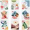 Plastic Reusable Drawing Painting Stencils Templates Sets, for Painting on Fabric Canvas Tiles Floor Furniture Wood, Leaf Pattern, 29.7x21cm, 9pcs/set