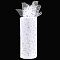 Polyester Ribbons, Glitter Metallic Ribbon, Sparkle, White, 5-7/8 inch(150mm), 25yards/roll