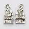 Tibetan Style Alloy Pendants, Castle, Cadmium Free & Nickel Free & Lead Free, Antique Silver, 21x10x3mm, Hole: 3mm