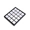 Rectangle Black PU Leather Display Trays, with 20Pcs Mini Square Plastic Loose Diamond Storage Boxes, White, 26x32x2.5cm, Small Box: 5x5cm