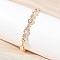 Cubic Zirconia Heart Link Bracelets, Brass Jewelry for Women, Real 18K Gold Plated, Clear, 7 inch(17.9cm)