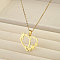 201 Stainless Steel Flower Heart Initial Pendant Necklaces for Women, Golden, Letter J, 17.72~20.08 inch(45~51cm)
