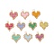 10Pcs MIYUKI Delica Glas Seed Beaded Heart Pendants, with 304 Stainless Steel Jump Rings, Mixed Color, 16~16.5x17x1.7mm, Hole: 3mm