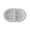 Silicone Coaster Molds, White, Oval, 120x170x20mm
