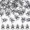 50PCS Alloy Pendants, Cadmium Free & Nickel Free & Lead Free, Spider, Electrophoresis Black, 17.5x13.5x2.5mm, Hole: 1.8mm