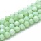 Natural Quartz Beads Strands, Dyed, Round, Imitation Myanmar Jade/Burmese Jade, Honeydew, 6~6.5mm, Hole: 0.9~1mm, about 60~63pcs/strand, 14.96~15.35 inch(38~39cm)