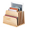 5-Slot Bamboo Slotted Display Stands, Rectangle, Moccasin, 25x19x18.1cm