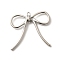 Alloy Pendants, Bowknot Charms, Lead Free & Cadmium Free & Nickel Free, Rack Plating, Platinum, 40x42x5mm, Hole: 2mm