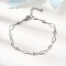 304 Stainless Steel Link Bracelets, Oval Jewelry for Women, Star, Stainless Steel Color, 6-3/4 inch(17.3cm)
