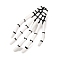 Halloween Theme Plastic Alligator Hair Clips for Woman Girl, with Iron Finding, Skeleton Hand Shape, White, 73x42x15mm