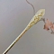 Alloy Flower Hair Sticks, Golden, 170mm