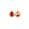 Alloy Pendants, with Rhinestone, Cadmium Free & Lead Free, Light Gold, Teardrop, Red, 25x19x5mm, Hole: 1.6mm